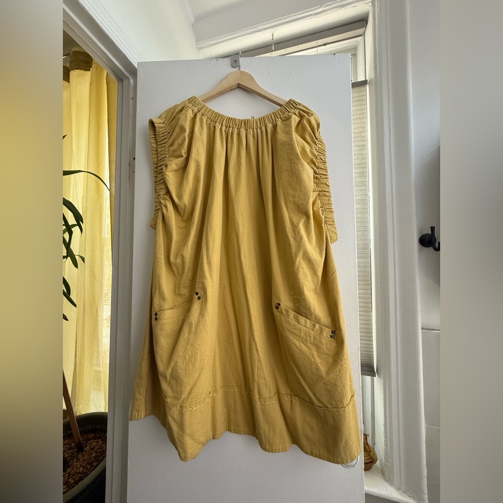 Free People Yellow Sleeveless Dress with Pockets